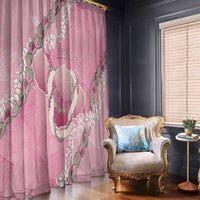 Hawaii Maui Island Flowers Lei Window Curtain Lokelani Rose Pink LT7 - Polynesian Pride