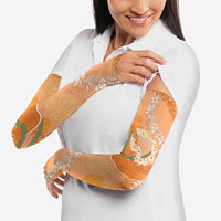 Hawaii Lanai Island Flowers Lei Arm Sleeves Orange Kaunaoa Mix Maile LT7 - Polynesian Pride
