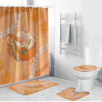 Hawaii Lanai Island Flowers Lei Bathroom Set Orange Kaunaoa Mix Maile LT7 Bathroom Set (4 pcs) Orange - Polynesian Pride