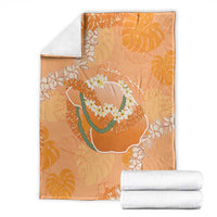 Hawaii Lanai Island Flowers Lei Blanket Orange Kaunaoa Mix Maile LT7 - Polynesian Pride