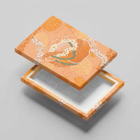 Hawaii Lanai Island Flowers Lei Canvas Wall Art Orange Kaunaoa Mix Maile LT7 - Polynesian Pride