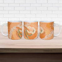 Hawaii Lanai Island Flowers Lei Ceramic Mug Orange Kaunaoa Mix Maile LT7 - Polynesian Pride