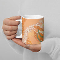 Hawaii Lanai Island Flowers Lei Ceramic Mug Orange Kaunaoa Mix Maile LT7 - Polynesian Pride