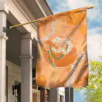 Hawaii Lanai Island Flowers Lei Garden Flag Orange Kaunaoa Mix Maile LT7 House Flag Orange - Polynesian Pride