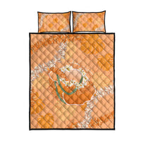 Hawaii Lanai Island Flowers Lei Quilt Bed Set Orange Kaunaoa Mix Maile LT7 - Polynesian Pride
