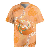 Hawaii Lanai Island Flowers Lei Rugby Jersey Orange Kaunaoa Mix Maile LT7 Orange - Polynesian Pride