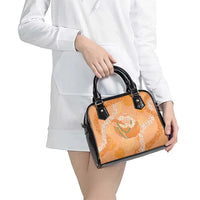 Hawaii Lanai Island Flowers Lei Shoulder Handbag Orange Kaunaoa Mix Maile LT7 - Polynesian Pride