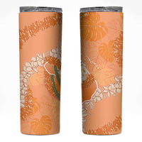 Hawaii Lanai Island Flowers Lei Skinny Tumbler Orange Kaunaoa Mix Maile