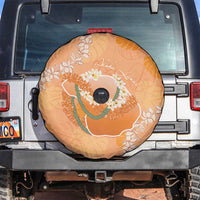 Hawaii Lanai Island Flowers Lei Spare Tire Cover Orange Kaunaoa Mix Maile