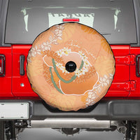 Hawaii Lanai Island Flowers Lei Spare Tire Cover Orange Kaunaoa Mix Maile