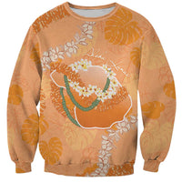 Hawaii Lanai Island Flowers Lei Sweatshirt Orange Kaunaoa Mix Maile LT7 Unisex Orange - Polynesian Pride