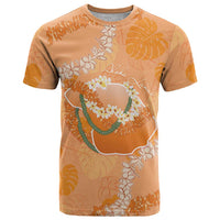 Hawaii Lanai Island Flowers Lei T Shirt Orange Kaunaoa Mix Maile LT7 Orange - Polynesian Pride