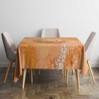 Hawaii Lanai Island Flowers Lei Tablecloth Orange Kaunaoa Mix Maile LT7 - Polynesian Pride