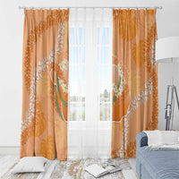 Hawaii Lanai Island Flowers Lei Window Curtain Orange Kaunaoa Mix Maile LT7 - Polynesian Pride