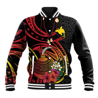 Personalized Milne Bay Baseball Jacket PNG Lime Pot with Oro Tapa LT7 Unisex Black - Polynesian Pride