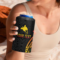 Personalized Milne Bay 4 in 1 Can Cooler Tumbler PNG Lime Pot with Oro Tapa LT7 - Polynesian Pride