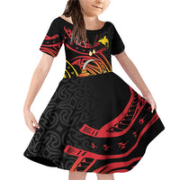 Personalized Milne Bay Family Matching Off Shoulder Short Dress and Hawaiian Shirt PNG Lime Pot with Oro Tapa