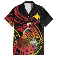 Personalized Milne Bay Family Matching Tank Maxi Dress and Hawaiian Shirt PNG Lime Pot with Oro Tapa