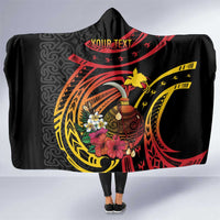 Personalized Milne Bay Hooded Blanket PNG Lime Pot with Oro Tapa LT7 One Size Black - Polynesian Pride