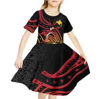Personalized Milne Bay Kid Short Sleeve Dress PNG Lime Pot with Oro Tapa