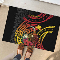 Personalized Milne Bay Rubber Doormat PNG Lime Pot with Oro Tapa LT7 - Polynesian Pride