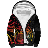 Personalized Milne Bay Sherpa Hoodie PNG Lime Pot with Oro Tapa LT7 Unisex Black - Polynesian Pride