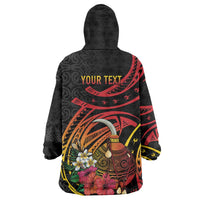 Personalized Milne Bay Wearable Blanket Hoodie PNG Lime Pot with Oro Tapa LT7 - Polynesian Pride