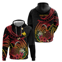 Personalized Milne Bay Zip Hoodie PNG Lime Pot with Oro Tapa LT7 - Polynesian Pride