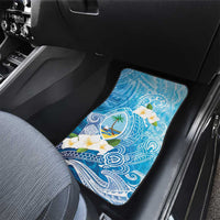 Hafa Adai Guam Chamorro Personalized Car Mats Ocean Blue Latte Stone with Guasali - Polynesian Pride