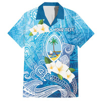 Hafa Adai Guam Chamorro Personalized Family Matching Summer Maxi Dress and Hawaiian Shirt Ocean Blue Latte Stone with Guasali - Polynesian Pride