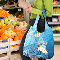 Hafa Adai Guam Chamorro Personalized Grocery Bag Ocean Blue Latte Stone with Guasali - Polynesian Pride