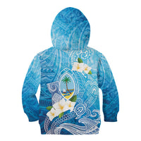 Hafa Adai Guam Chamorro Personalized Kid Hoodie Ocean Blue Latte Stone with Guasali - Polynesian Pride