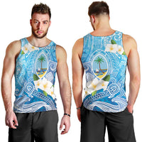 Hafa Adai Guam Chamorro Personalized Men Tank Top Ocean Blue Latte Stone with Guasali - Polynesian Pride