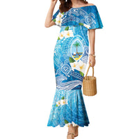 Hafa Adai Guam Chamorro Personalized Mermaid Dress Ocean Blue Latte Stone with Guasali - Polynesian Pride