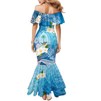 Hafa Adai Guam Chamorro Personalized Mermaid Dress Ocean Blue Latte Stone with Guasali - Polynesian Pride