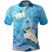 Hafa Adai Guam Chamorro Personalized Polo Shirt Ocean Blue Latte Stone with Guasali - Polynesian Pride