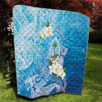 Hafa Adai Guam Chamorro Personalized Quilt Ocean Blue Latte Stone with Guasali - Polynesian Pride