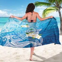 Hafa Adai Guam Chamorro Personalized Sarong Ocean Blue Latte Stone with Guasali - Polynesian Pride