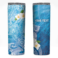 Hafa Adai Guam Chamorro Personalized Skinny Tumbler Ocean Blue Latte Stone with Guasali - Polynesian Pride