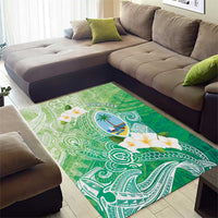 Hafa Adai Guam Chamorro Personalized Area Rug Summer Green Latte Stone with Guasali - Polynesian Pride