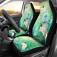 Hafa Adai Guam Chamorro Personalized Car Seat Cover Summer Green Latte Stone with Guasali - Polynesian Pride