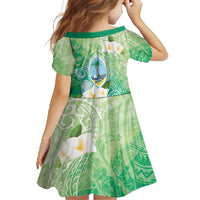 Hafa Adai Guam Chamorro Personalized Family Matching Short Sleeve Bodycon Dress and Hawaiian Shirt Summer Green Latte Stone with Guasali - Polynesian Pride