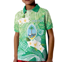Hafa Adai Guam Chamorro Personalized Kid Polo Shirt Summer Green Latte Stone with Guasali - Polynesian Pride