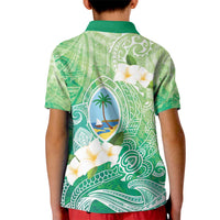 Hafa Adai Guam Chamorro Personalized Kid Polo Shirt Summer Green Latte Stone with Guasali - Polynesian Pride
