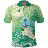 Hafa Adai Guam Chamorro Personalized Polo Shirt Summer Green Latte Stone with Guasali - Polynesian Pride