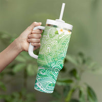 Hafa Adai Guam Chamorro Personalized Tumbler With Handle Summer Green Latte Stone with Guasali - Polynesian Pride