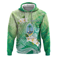 Hafa Adai Guam Chamorro Personalized Zip Hoodie Summer Green Latte Stone with Guasali - Polynesian Pride