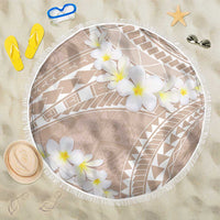 Polynesian Vintage Floral Beach Blanket Beige Motifs LT7 One Size 150cm Beige - Polynesian Pride
