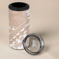 Polynesian Vintage Floral 4 in 1 Can Cooler Tumbler Beige Motifs LT7 - Polynesian Pride