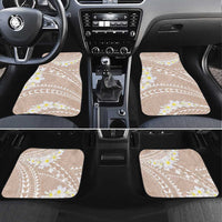 Polynesian Vintage Floral Car Mats Beige Motifs LT7 Set 4pcs Beige - Polynesian Pride